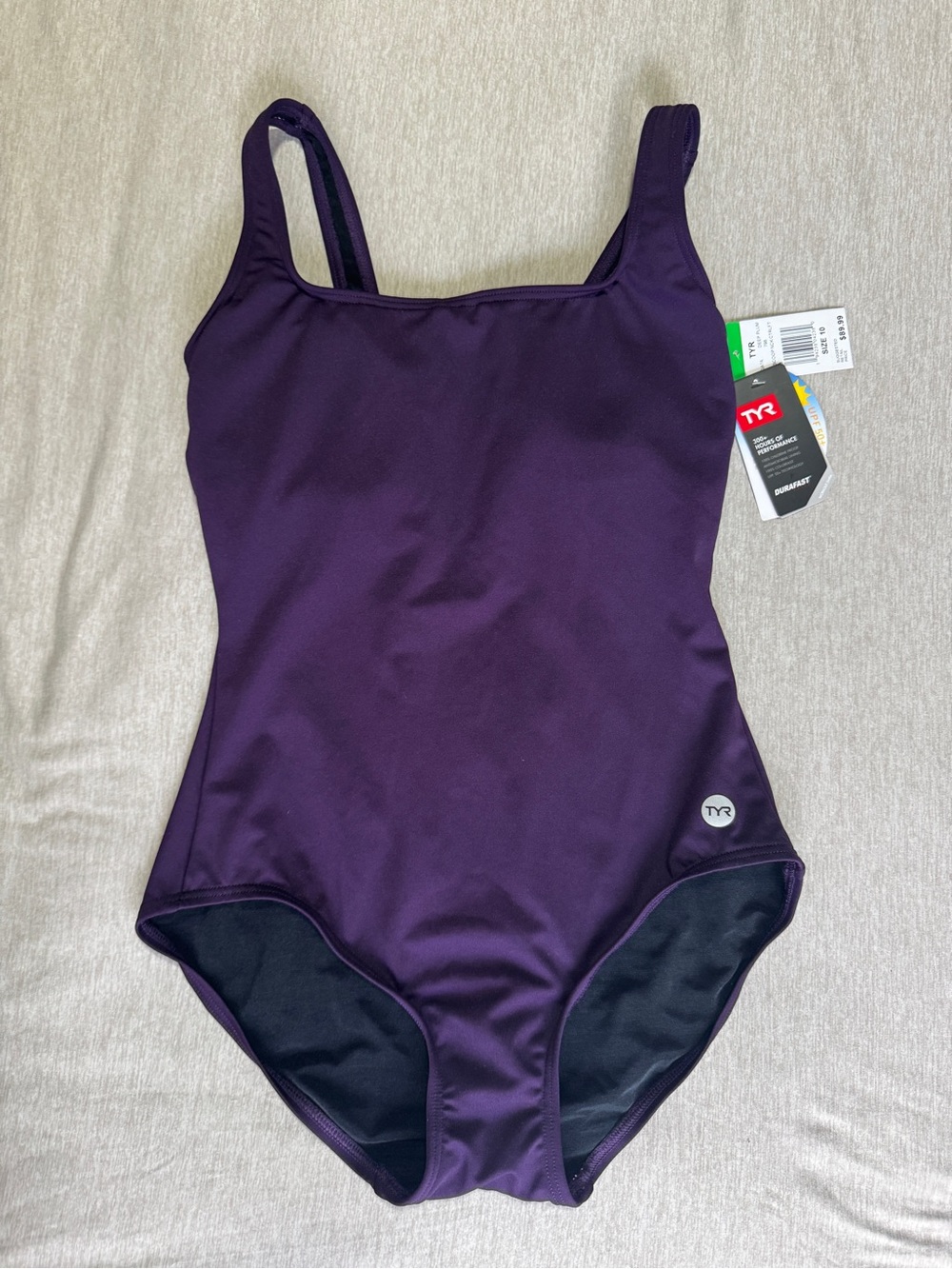NWT TYR Durafast Elite Control Fit One Piece Swimsuit Purple Size 10